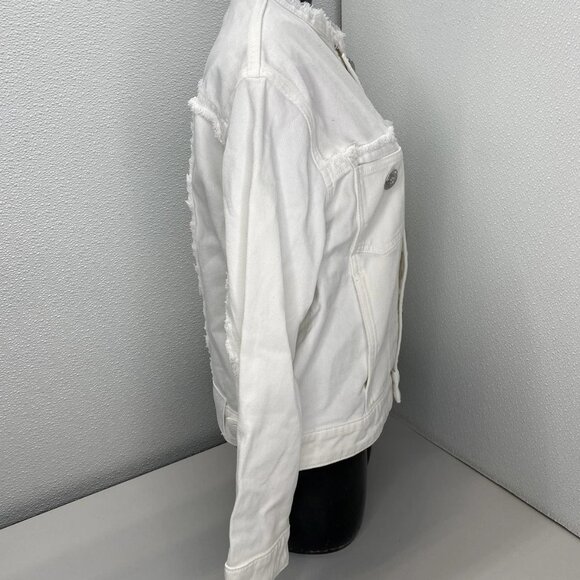 Zadig & Voltaire Women’s Kaely Destroy Denim Jacket Size S Judo White - Picture 7 of 11